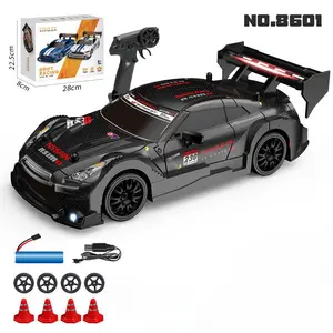 1:24 Scale RC Drift Car for Adults, 2.4G 4WD High-Speed Racing Remote Control Car with High Speed 20KM/H, Proportional Control,Durable Shells, Gift for Adults Teens, 8601-Black/3 Battery