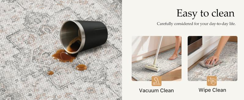 GENIMO Kitchen Mats for Floor 2PCs, Washable Anti-Fatigue Mat for Cushioned, Waterproof Kitchen Runner, Pet Friendly Rug Comfy Rug, Non Slip Ergonomic Comfort Standing Mat for Home, Runner, Office, Sink, Laundry