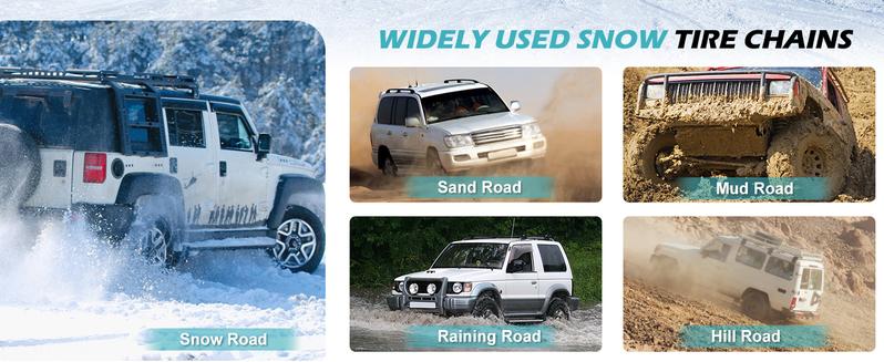 Nuadacaa 10 Packs Upgraded Snow Chains, Universal Adjustable Portable Snow Chain, Heavy Duty Tire Width 215-285mm, Anti-Slip Design Nuadacaa 10 Packs Upgraded Snow Chains, Universal Adjustable Portable Snow Chain, Heavy Duty Tire Width 215-285mm, Anti-Slip Design