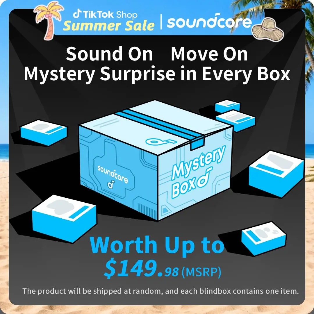 soundcore Limited Blind Box Set - 1 Immersive Audio Bluetooth Speaker (20h Runtime) + 1 Bluetooth Headphones (Earbuds), Random Model & Color, Outdoor Audio Mystery Bundle for Unboxing #tiktokshopsummersale (Light Up Your Space), 20H Speaker Runtime