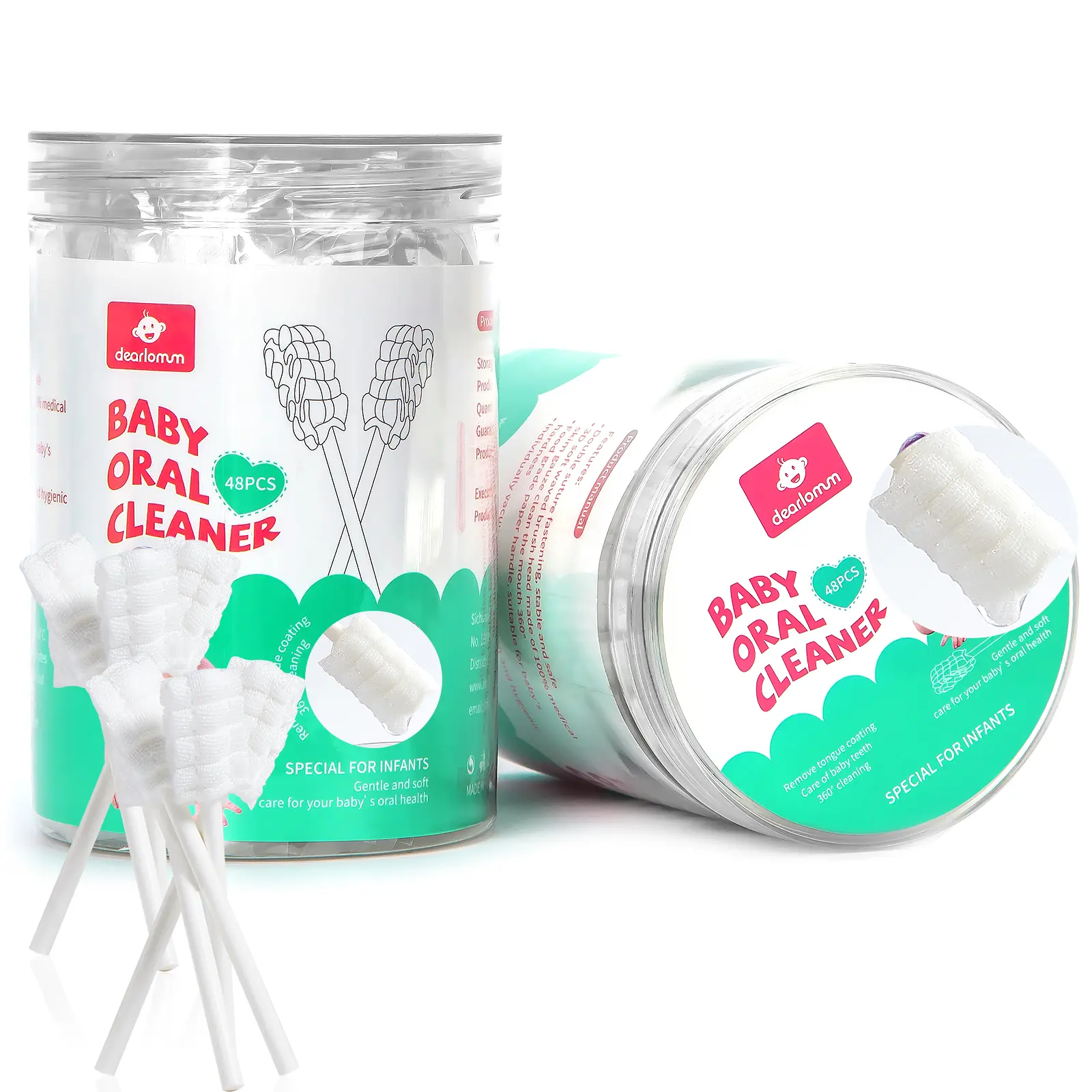 Baby Tongue Cleaner, Newborn Toothbrush, 48PCS Disposable Infant Toothbrush Clean Mouth,Gauze Gum Cleaner Oral Cleaning Stick Dental Care #Summervibes