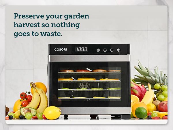 COSORI Food Dehydrator for Jerky, 600W, 6 Stainless Steel Trays, 48H Timer, 165°F Control, 6.48ft² Drying Space, Herbs, Meat, Fruit, and Yogurt