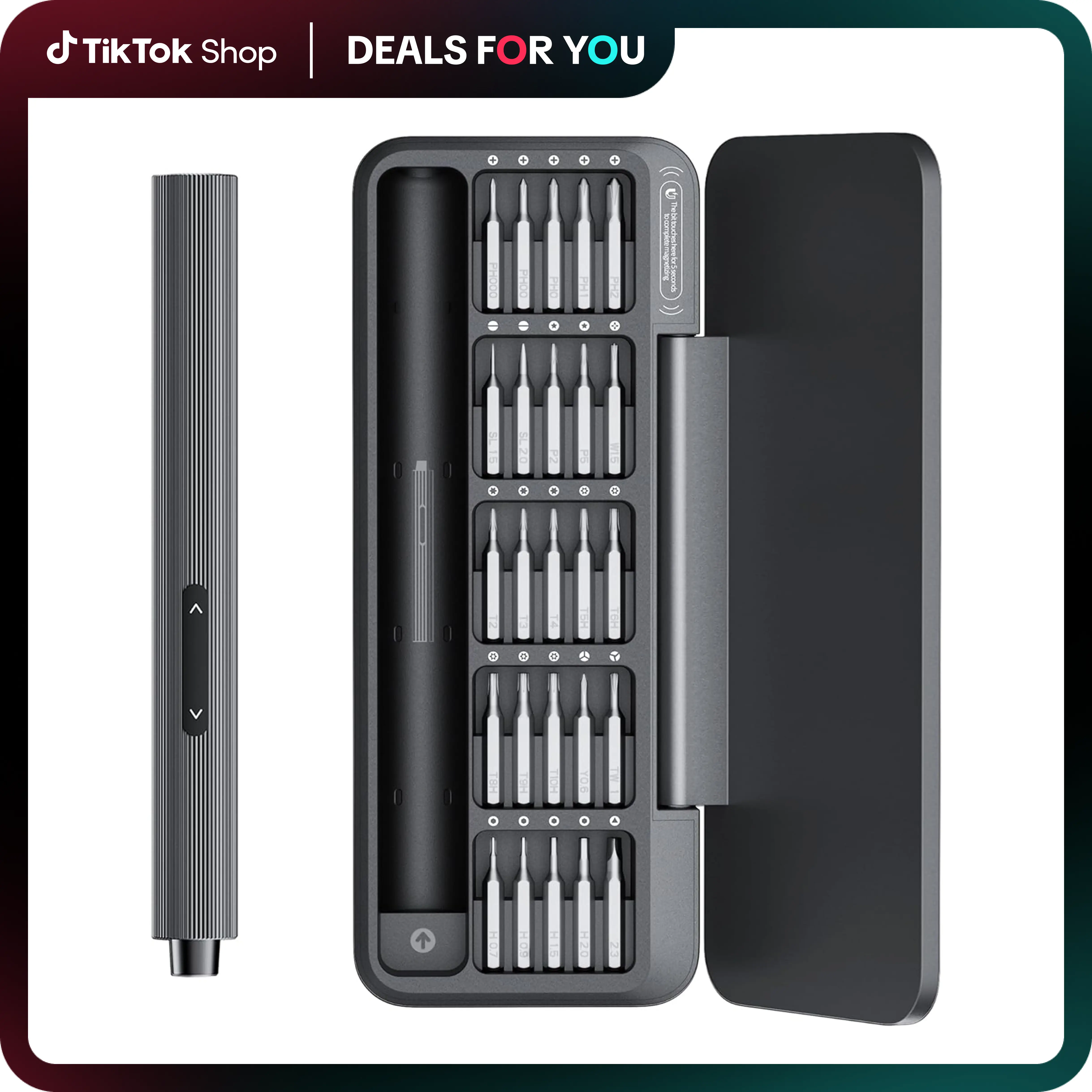 【Fathers day gift】Hoto 25-in-1 Electric Precision Screwdriver with Magnetic Bits & Rechargeable Battery for Phone Camera Laptop Watch Cordless Metal Repair Tool for Father's Day Gifts fathersdaygift