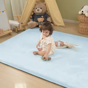 PaPaMat Minimalist Cloud Baby Play Mat – Narrow Edge, 1.5" Thick Memory Foam, Space-Saving Nursery Rugs