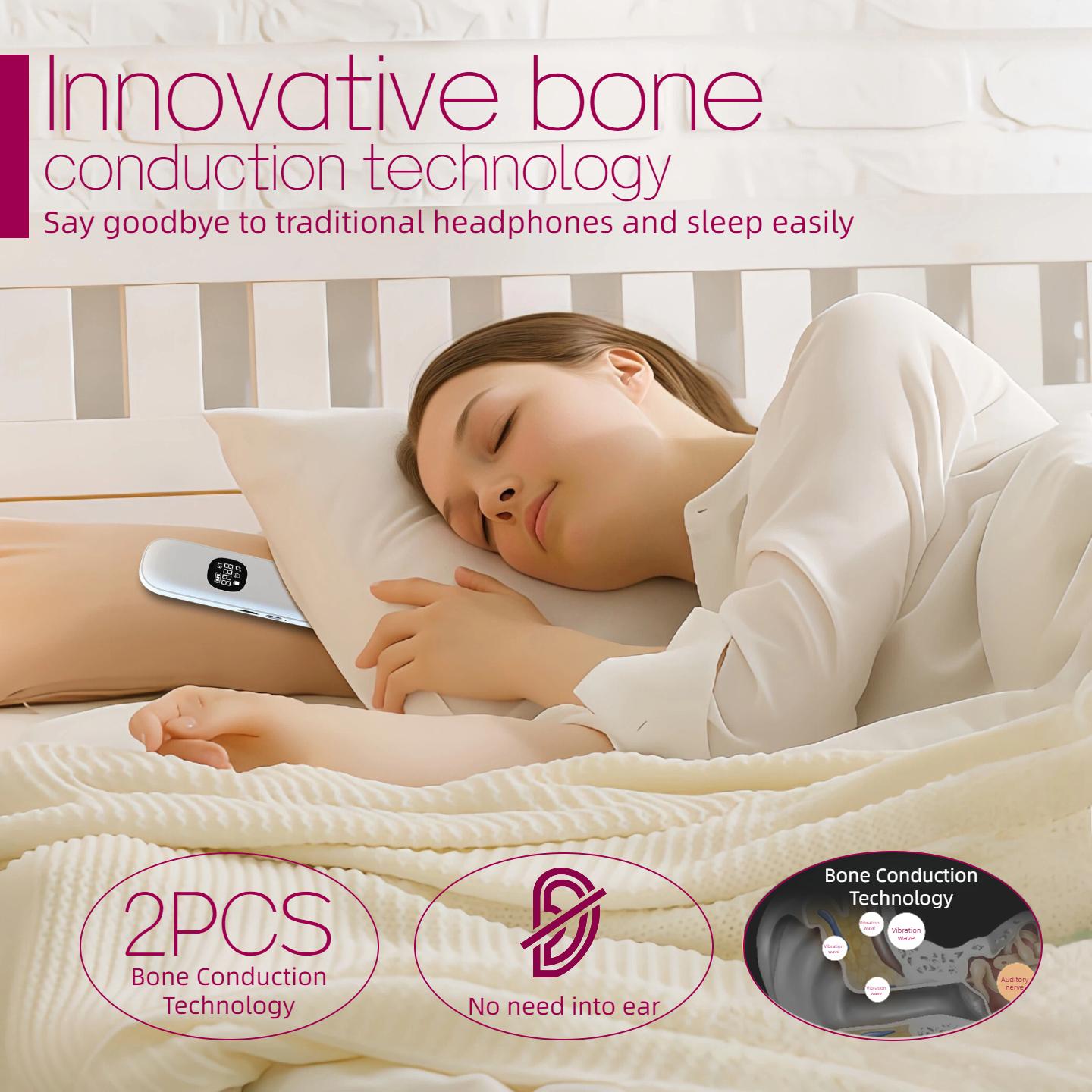 Wireless Bone Conduction Sleep Speaker - Ultra-Thin Under-Pillow Music Box, White Noise Sleep Aid, Directional Sound Transmission Without External Disturbance, BT5.4, TF Card, Timer, Long Battery Life, Portable Design, Perfect Sleep Aid Gift