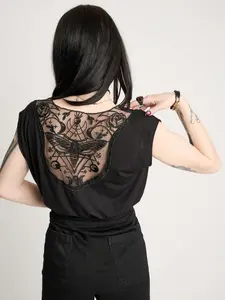 Deathmoth Embroidered Blouson Top Deathmoth Embroidered Blouson Top