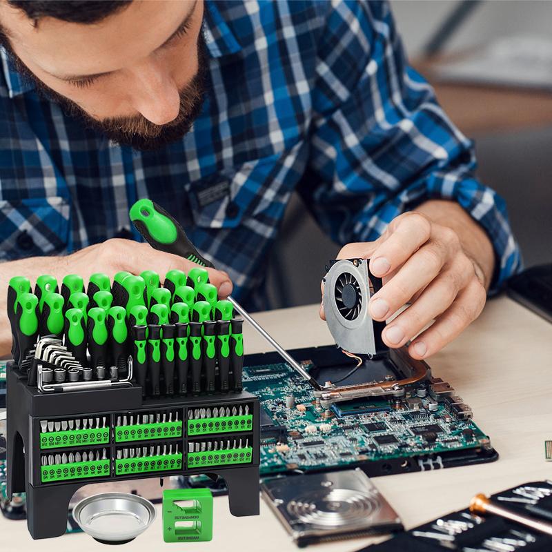 100PCS Magnetic Screwdrivers Set With Plastic Ranking, Hardware Tools For Men (100PCS)，gift，toolset