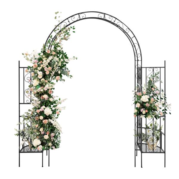 Arc Roof Double Layer Arch Trellis for Garden Vine Support, Sturdy Rustproof Iron Frame, Easy Ground Stake Installation, 78x23x83.9 Inch