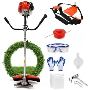 52cc 2-Stroke Backpack Gas String Trimmer, Powerful Straight Shaft Hedge Trimmer with Full Function Guard, Heavy Duty Grass Cutting Tool for Yard Care