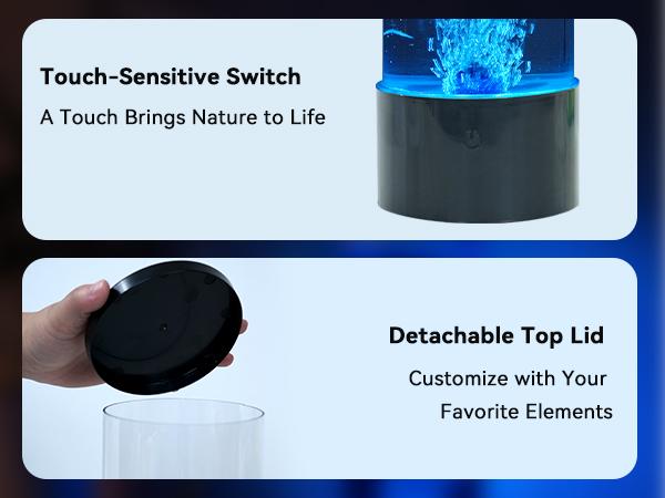 LED Aquarium Bubble Fish Tank Table Lamp, Birthday Christmas Gifts for Adults Kids Teens, Relaxing 6 Color Remote Fake Fish Sensory Night Light for Kids' Room Bedroom Home Decor, Stress Relief