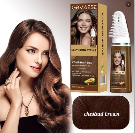 GBVAESE Hair Dye Comb Pen Chestnut Brown 200ml Waterproof Sweatproof Easy to Color Portable Fast Replenishment Color Does Not Fall Out Haircare