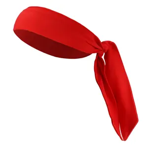 Unique Bargains 1pc Adjustable Soft Sport Headband, Sweat Wicking Gym Tennis Tie Sweatband for Men and Women, Red