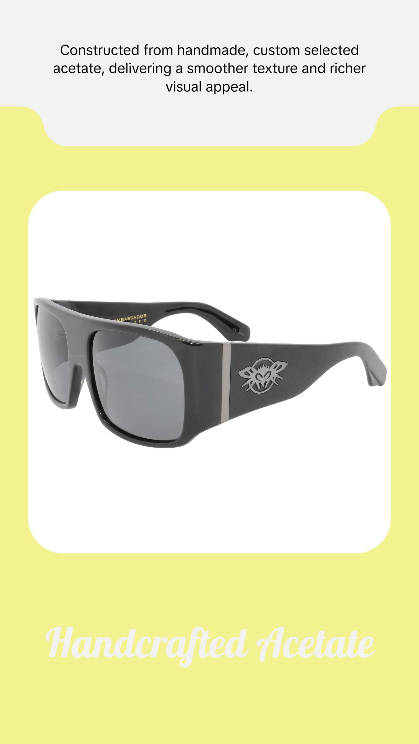 Black Flys Fly Ambassador Dennis Rodman Signature Model Handmade Acetate Frame Sunglasses