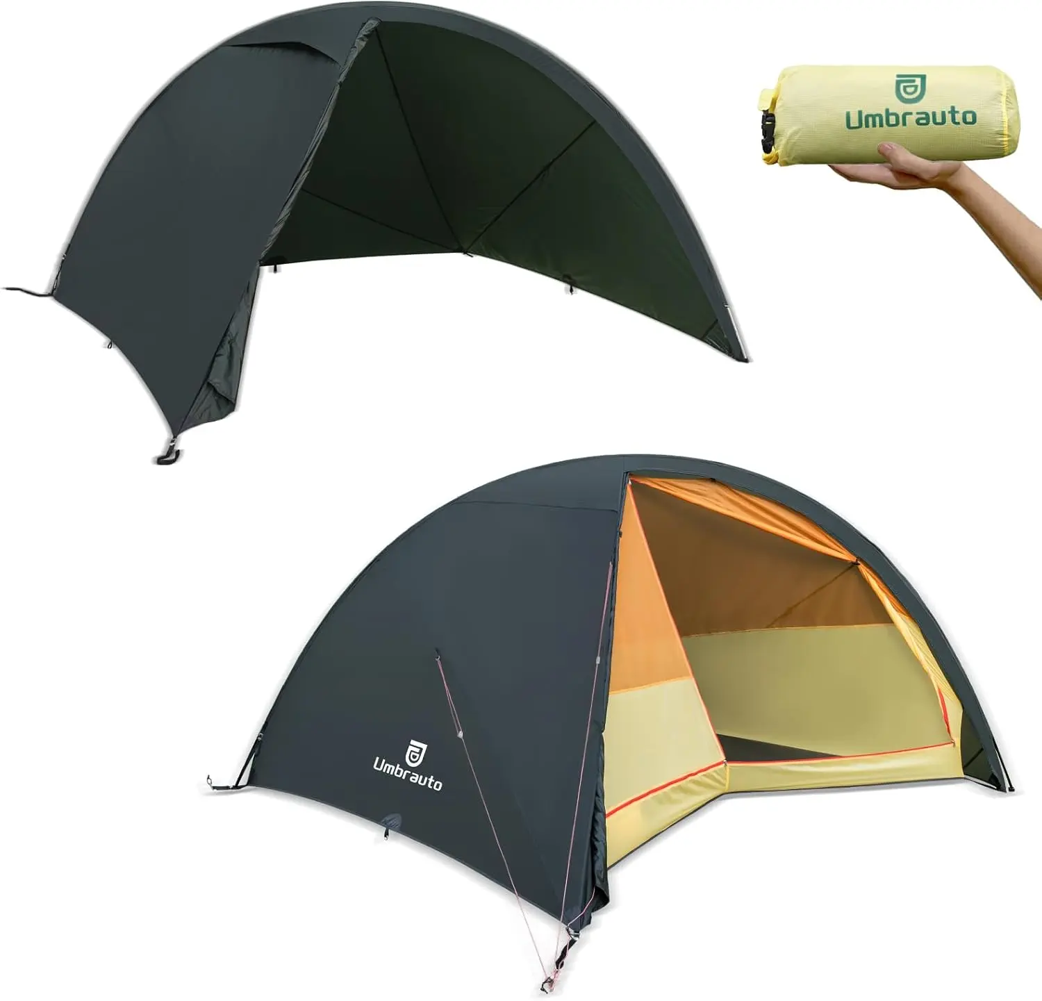 Umbrauto 4 Person Backpacking Tent: Ultralight Camping Tent for 3 Seasons Outdoor Hiking Mountaineering, Beach Dome Tents, Portable with Carry Bag, Waterproof, Easy Setup