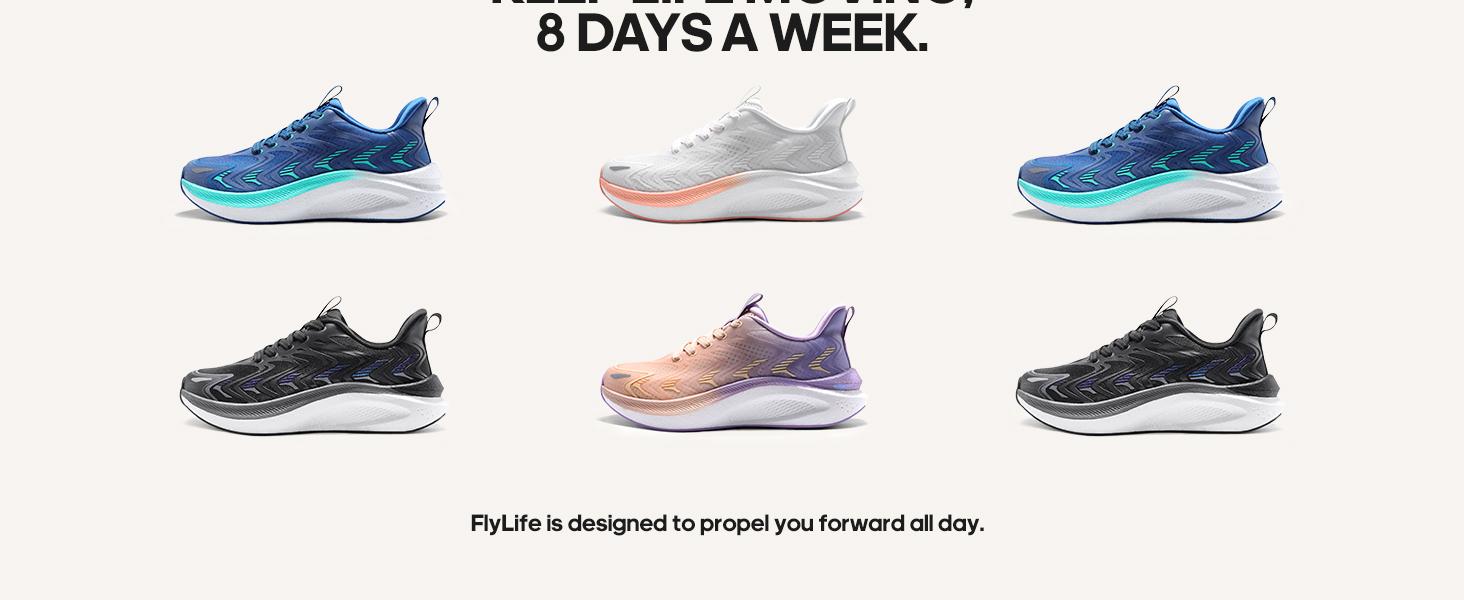 NORTIV 8 Women's Running Walking Tennis Shoes Comfortable Non-Slip FlyLife Breathable Athletic Workout Gym Cross Trainer Sports Sneakers