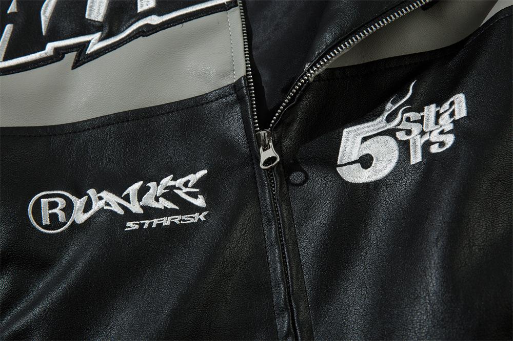 European And American Rock Men's Leather Jacket Jacket Locomotive Racing Suit