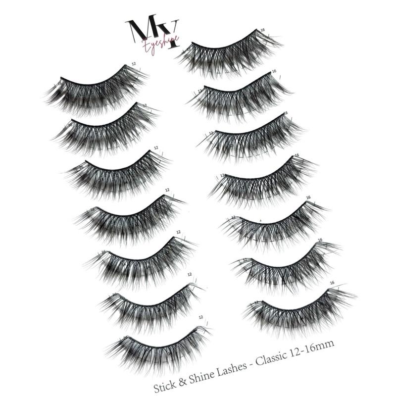 My Eyeshine Stick & Shine- Self Adhesive Strip Eyelashes 12-16mm Length 7 Pack