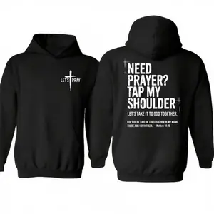 Need Prayer Two Sides Hoodie, Tap My Shoulder Let’S Pray Christian Faith Shirt, Bible Verse Matthew 18:20, Religious Gift , Unisex Sweater Pullover Tee