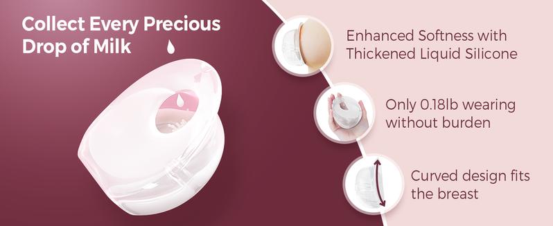 Momcozy Breast Milk Collector, Milk Collectors for Breastfeeding, Reusable Breast Milk Shells, Silicone Catcher with More Fit & Soft