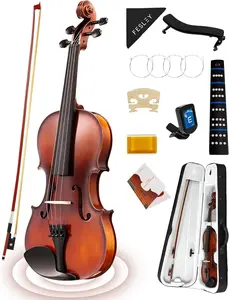 Fesley 4/4 Beginner Violin Kit – Acoustic Violin with Bow, Case, & Accessories
