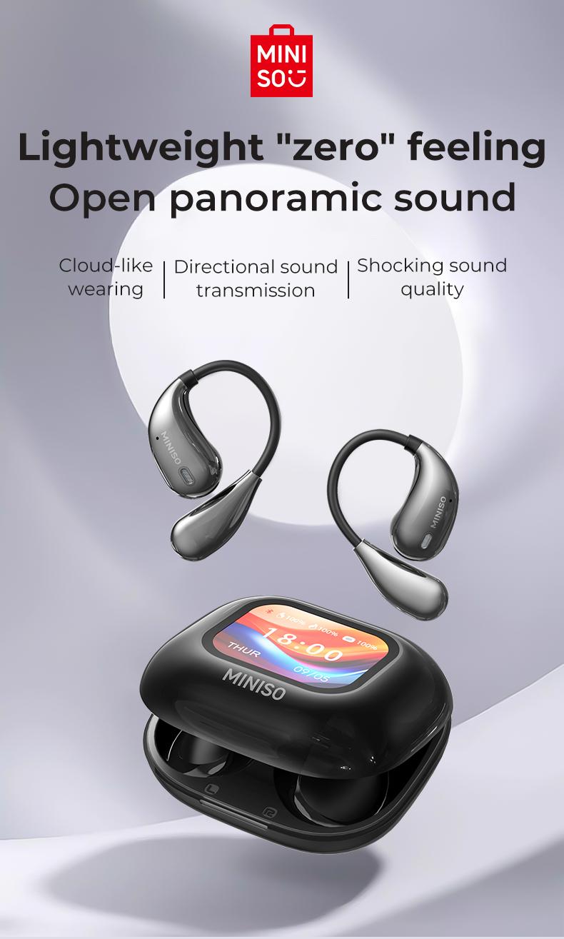 MINISO M95 OWS AI Translation Wireless Bluetooth Earphones with LED Multi-function Touchscreen Support 135 Languages Real Time Translation