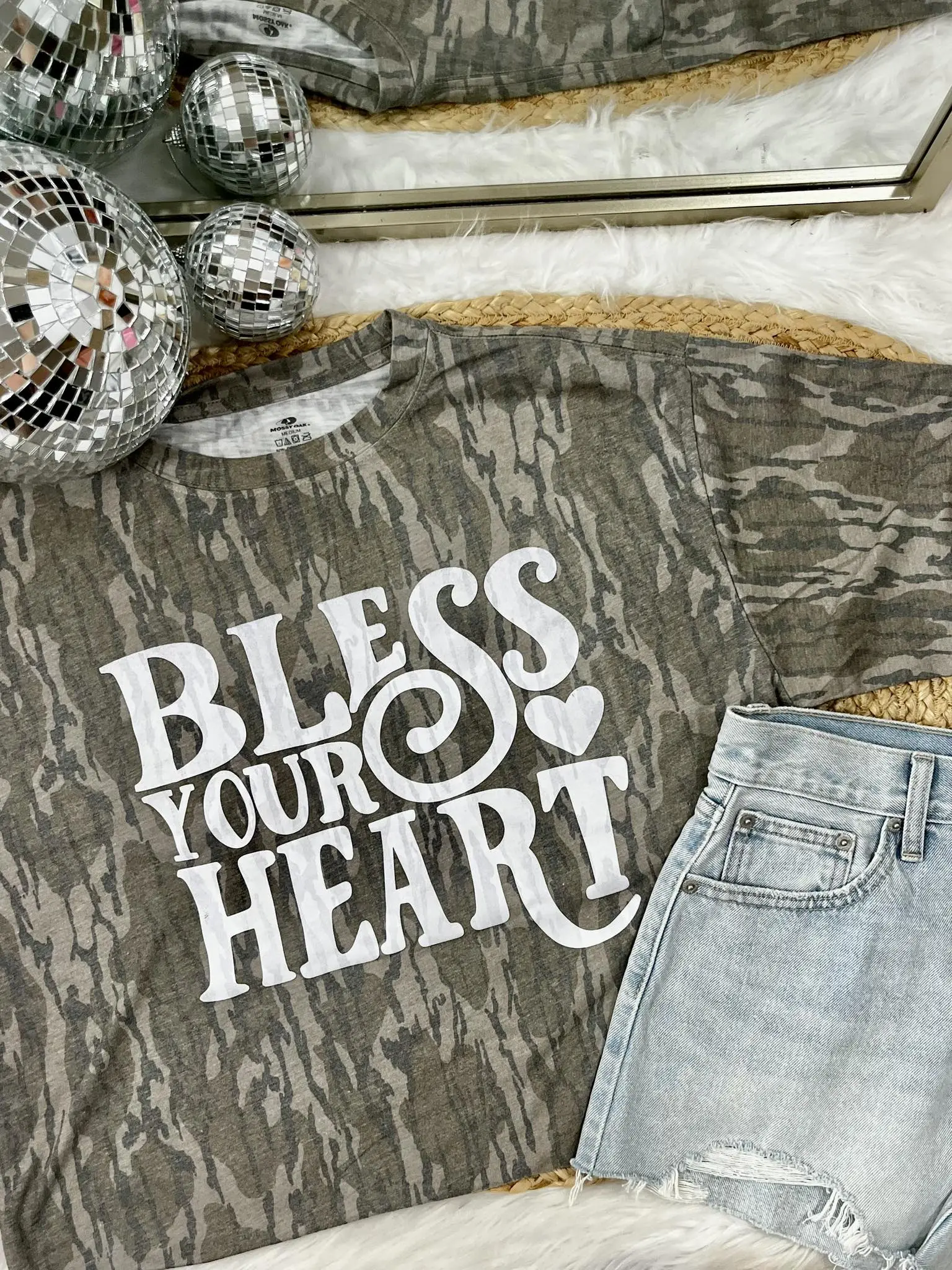 Bless Your Heart - Authentic Bottomland Camo T-Shirt