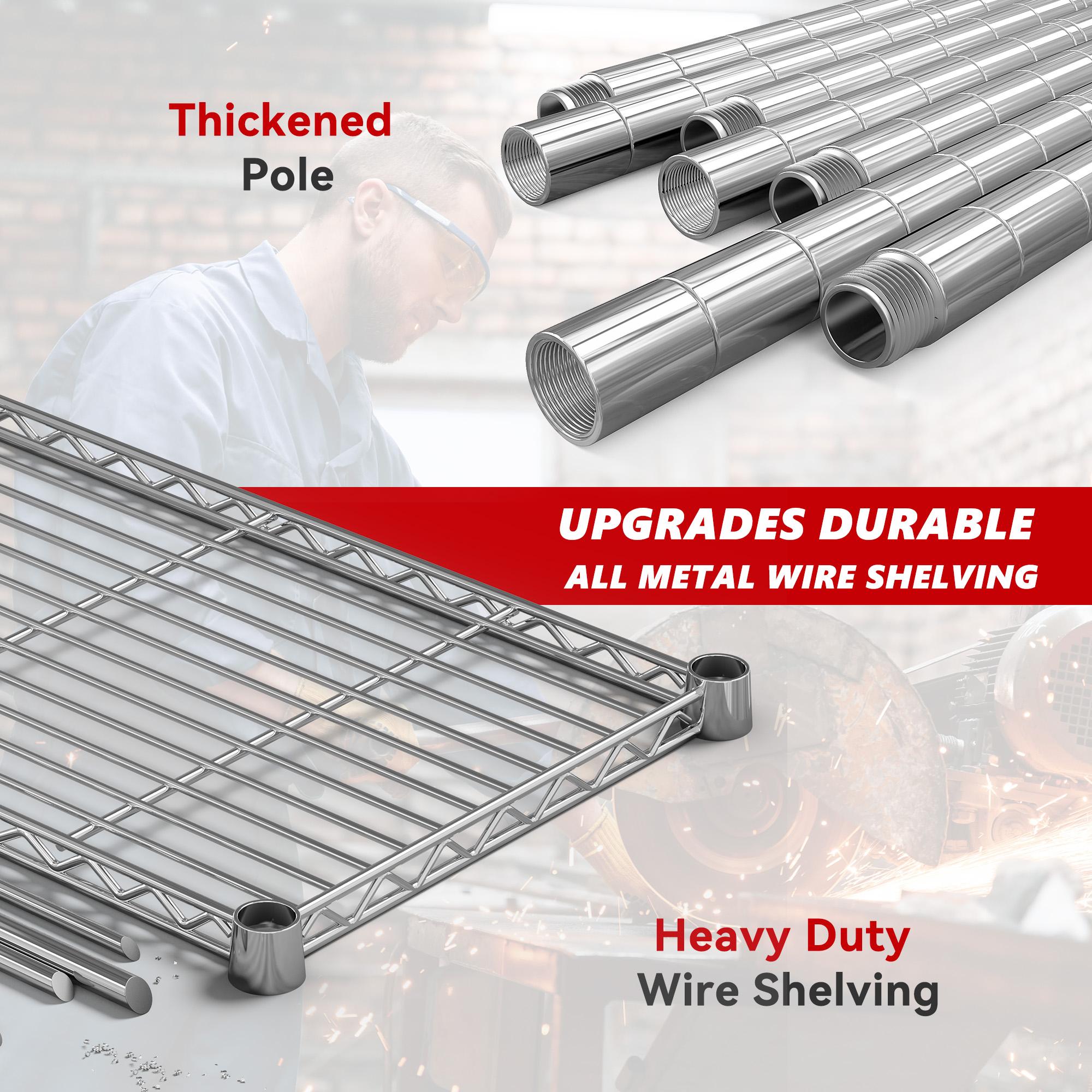 Raybee Furniture 5-Tier Wire Shelving - Heavy Duty Metal Shelves for Loads up to 1200LBS, Adjustable Garage & Pantry Storage