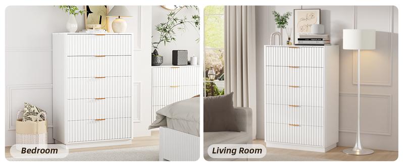 VOWNER Tall Dresser for Bedroom 5-Drawer Dresser 48" Tall Modern Chest of Drawers Wide Chest of Drawers Storage Drawers Storage Organizer for Closet Hallway Entryway White VOWNER Tall Dresser for Bedroom 5-Drawer Dresser 48" Tall Modern Chest of Drawers Wide Chest of Drawers Storage Drawers Storage Organizer for Closet Hallway Entryway White