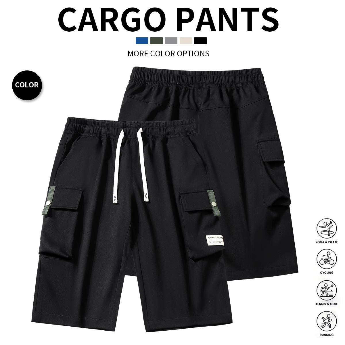 Men's Outdoor Work Pants Pack of 5 - Men's Multi-Pocket Tactical Training Pants - Durable Softshell Hiking Pants - Versatile Casual Spring & Autumn Hiking Pants - Machine Washable - Adjustable Elastic Waist Comfortable Pants