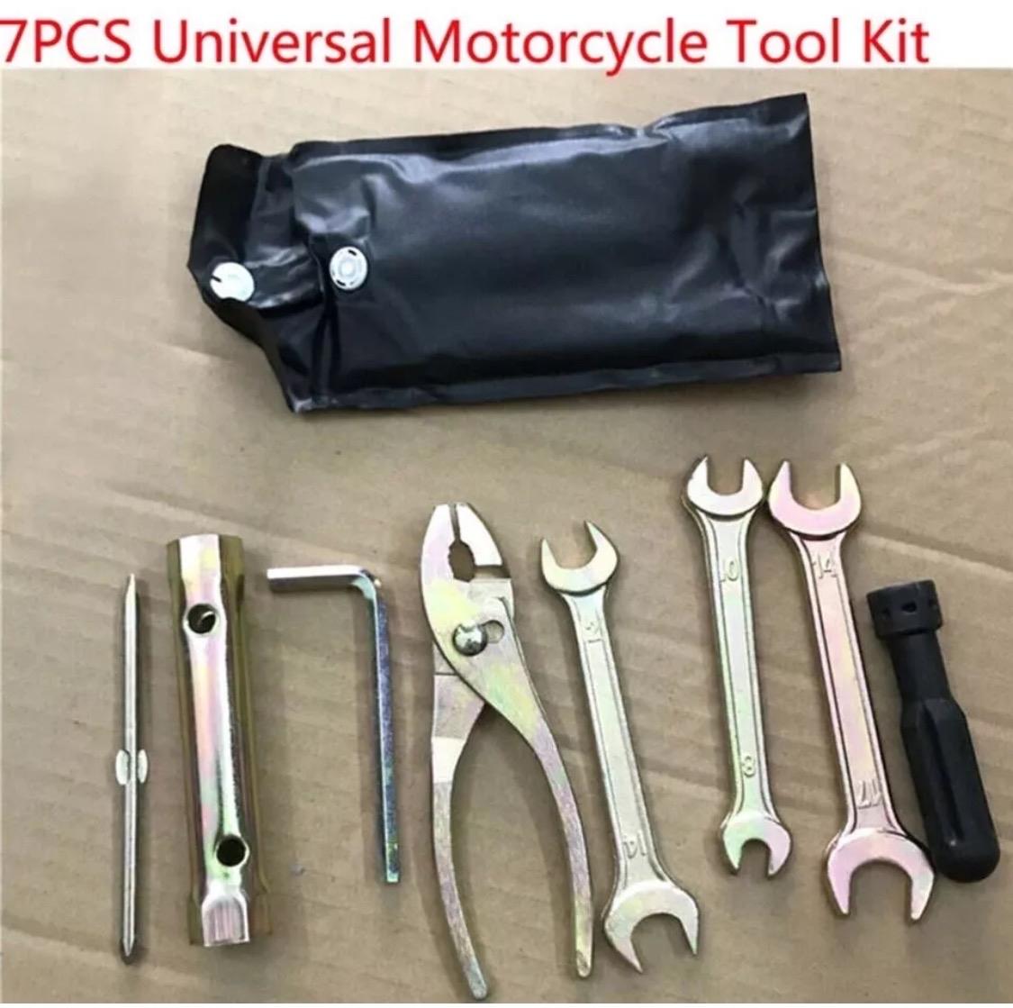 7PC ATV Tool Kit UTV Motocross Motorcycle Moped Bicycle Motorcycle Repair Wrenches Screwdriver Gift for Father Husband Christmas Birthday