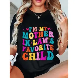 100% Cotton I'm My Mother In Law's Favorite Child Funny Groovy Men Women T-Shirt