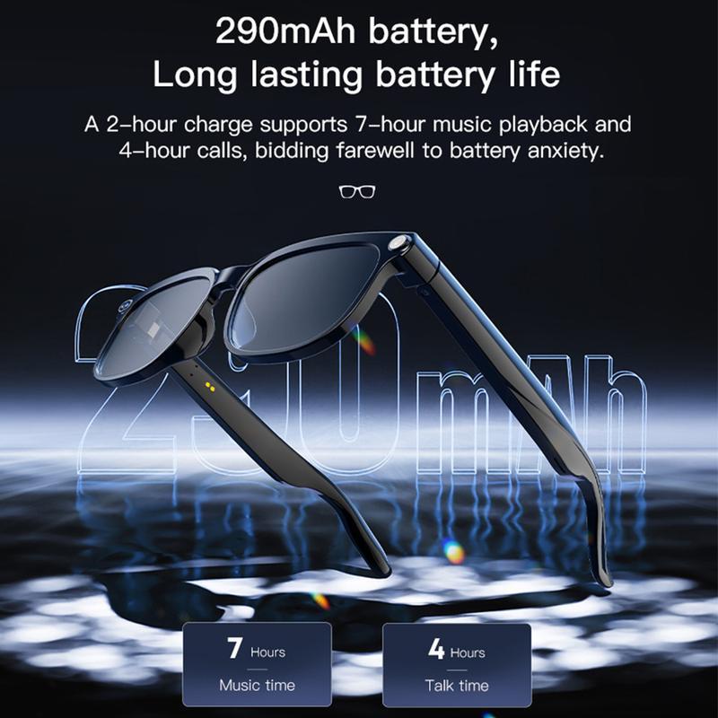 Sports Smart Glasses AI Camera & Translator for First-Person Vlogging 1080P HD Photochromic Hands-Free Outdoor Adventures Multifunctional Audio Sunglasses