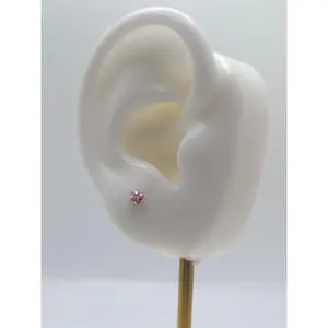 14K Gold Star CZ Stud Earrings (Screw Back)