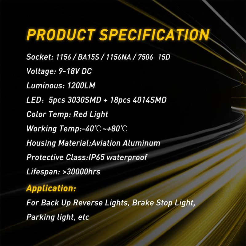 7506 1156 23LED Flash Strobe Brake Stop Light Bulbs for Audi BMW VW Mercedes RED