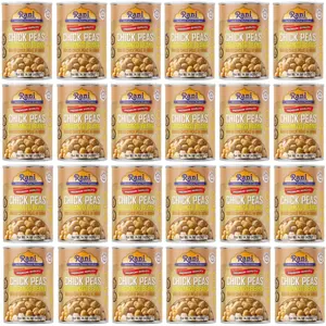 Rani Chick Peas, Garbanzo Beans (Boiled Chick Peas in Brine) Kabuli Chana 14oz (400g) Pack of 24 ~ Easy Open Can | All Natural | Vegan | Gluten Friendly | NON-GMO | Kosher | Indian Origin