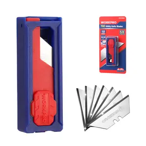 WORKPRO Premium Utility Knife Blades, TAC Diamond Coated SK2M, 10-Pack Utility Blades Replacement with Dispenser