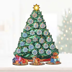 Designocracy 8091504 12.5 in. Advent Calendar Collectible Tabletop Christmas Decor