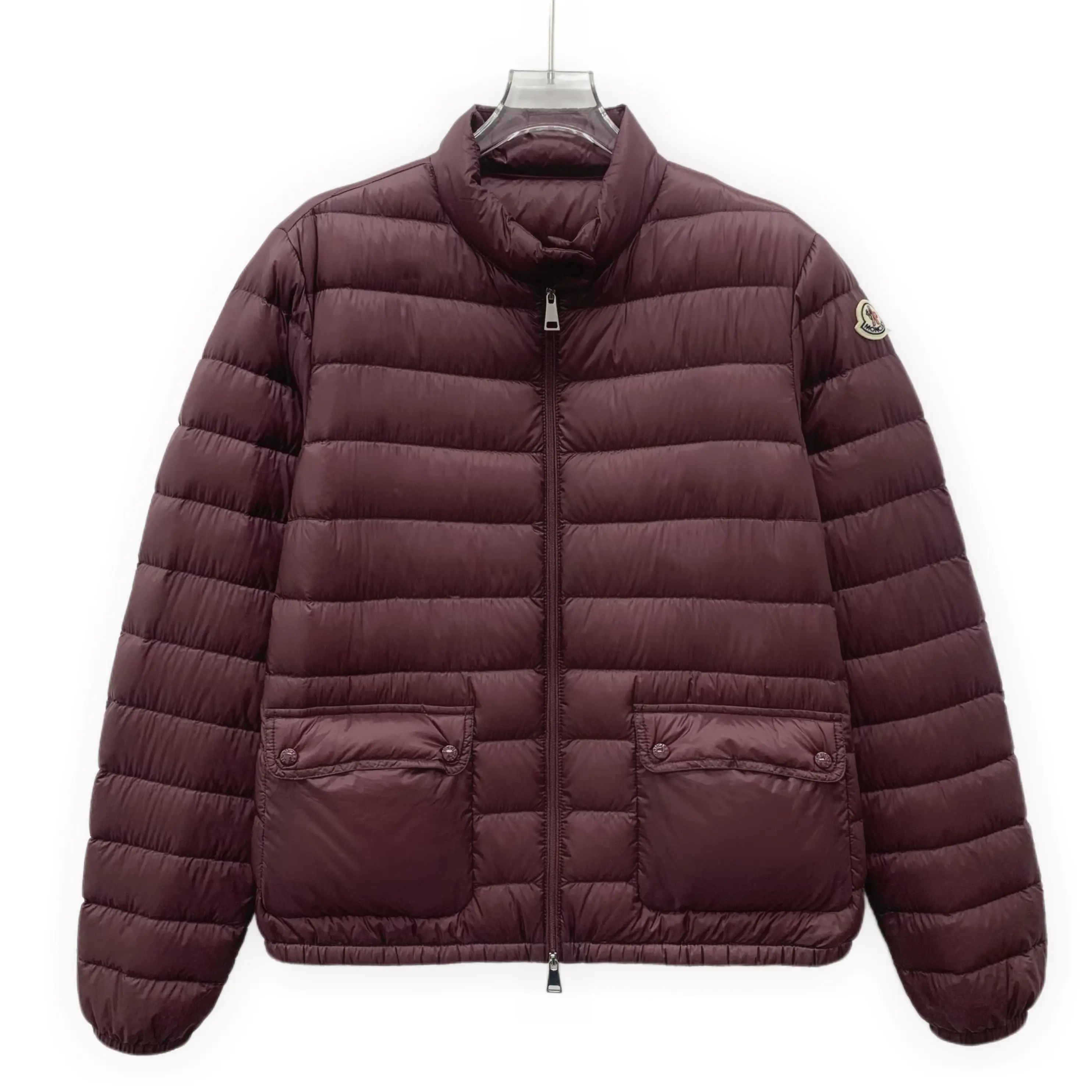 RDLT-Moncler size 4 24SS Lans Burgundy Logo‑Patch Down Jacket-J32907