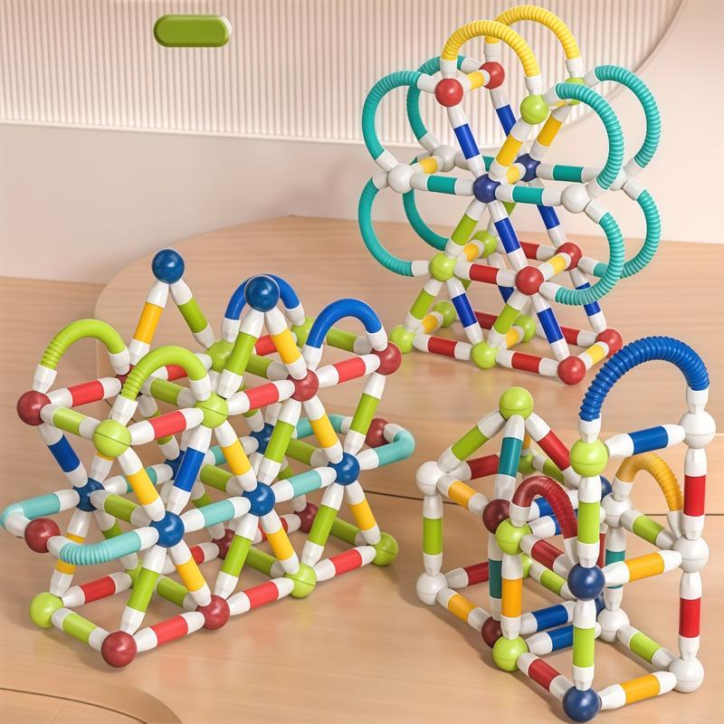 Magnetic Sticks and Balls Building Set | Sensory Montessori Toys for Kids Ages 3 4 5 | Toddler Construction Toys for Creative Family Play & Birthday Gifts