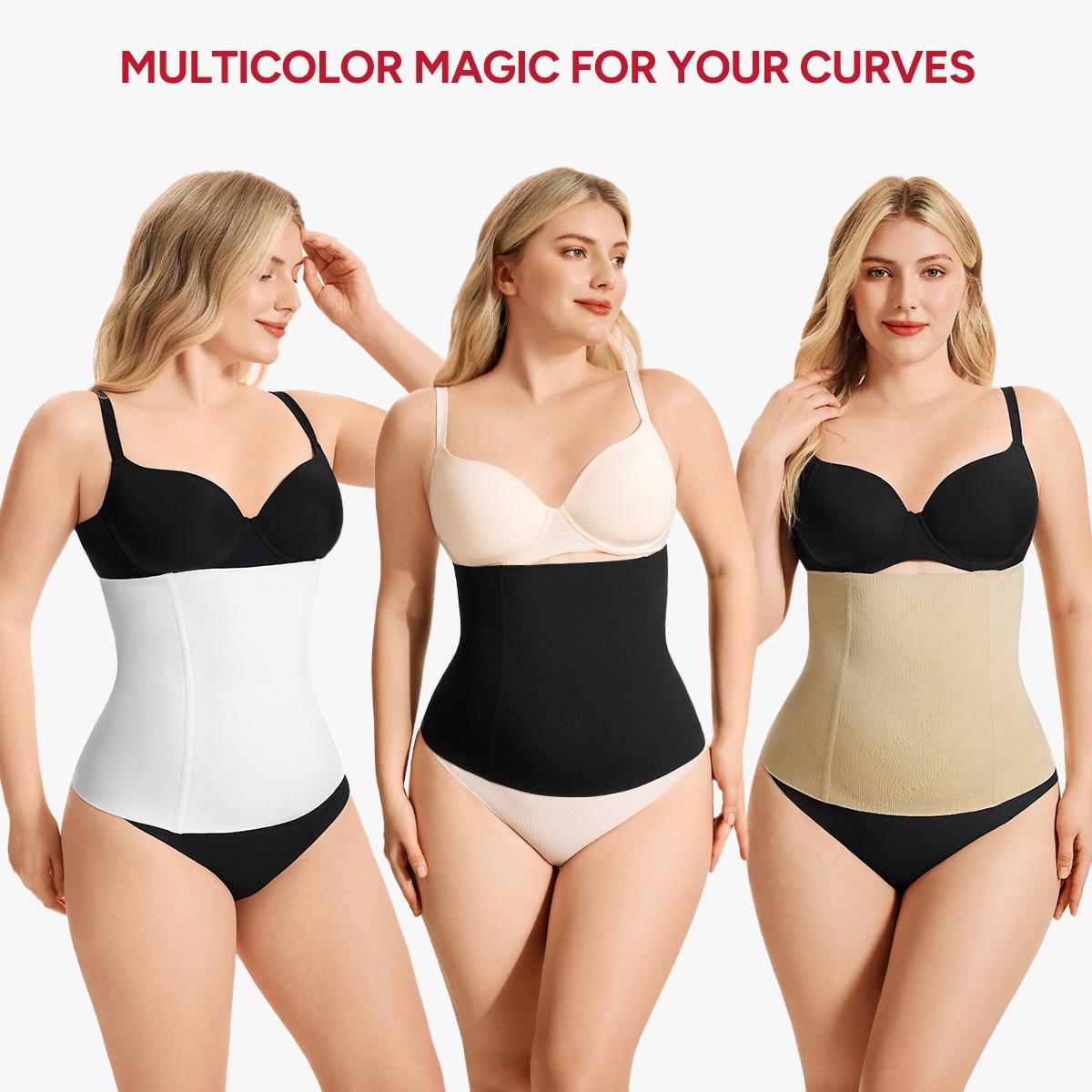 Nebility Women's Sport Shapewear Belt - Basic Minimalist, Black with Flex Waistband & Double-Layered Design, All-Day Comfort Curve Hugging Compression Womenswear