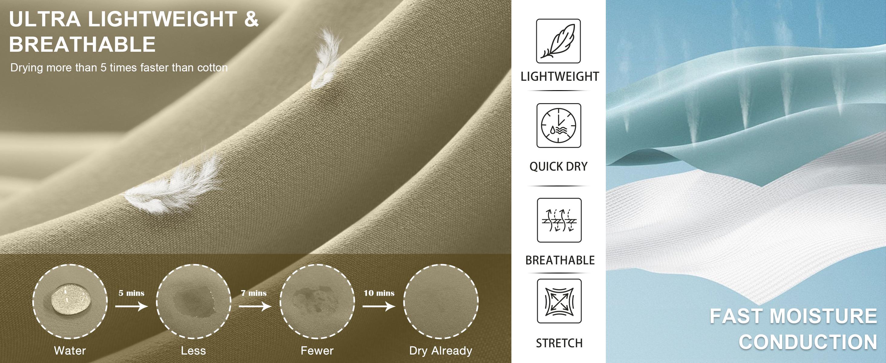 G Gradual Men's Hiking Shorts 7"/9"  Lightewight Casual Shorts for Men Quick Dry Stretch Golf Shorts with 3 Zipper Pockets Summer