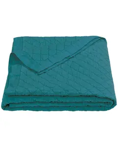 Hiend Accents Unisex Diamond Pattern Turquoise Linen Full/Queen Quilt - Fb6100-Fq-Tq