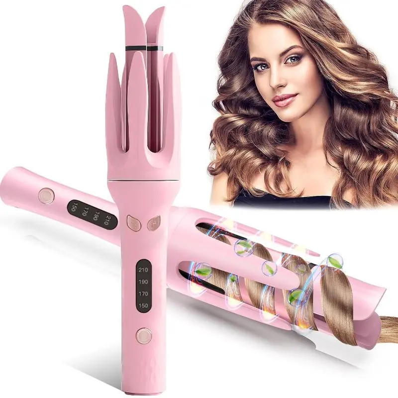 Automatic Curling Iron, Anti-Tangle Rotating Curling Iron Wand with 4 Temperature & 3 Timer, Ceramic Ion Technology, Lightweight Design, 28W, RD2118 Electric Curler Heated Curler hair styling tools curling irons hair curler