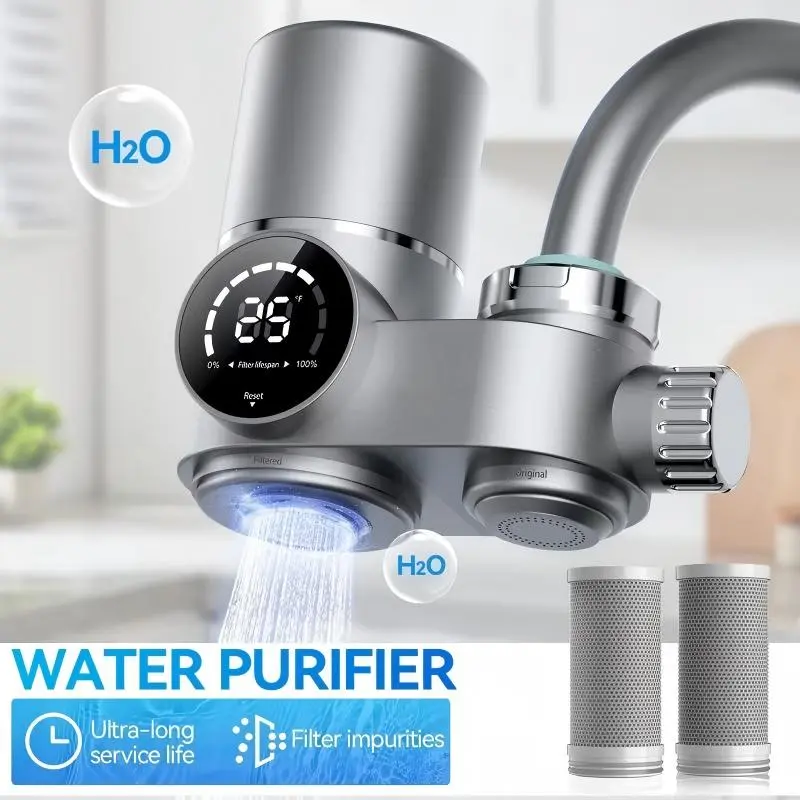 AQUAPUVIR Authorized Kitchen Sink Faucet Water Purifier - Built-in LED Sink Water Purifier, 99% Filtration Rate, Brand New 2.0 Filter | Removes Impurities, Water Fountain Purifier with Filter 23 piece set household Whole House Water Filter Housing