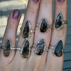 Moss Agate Sterling Silver Rings