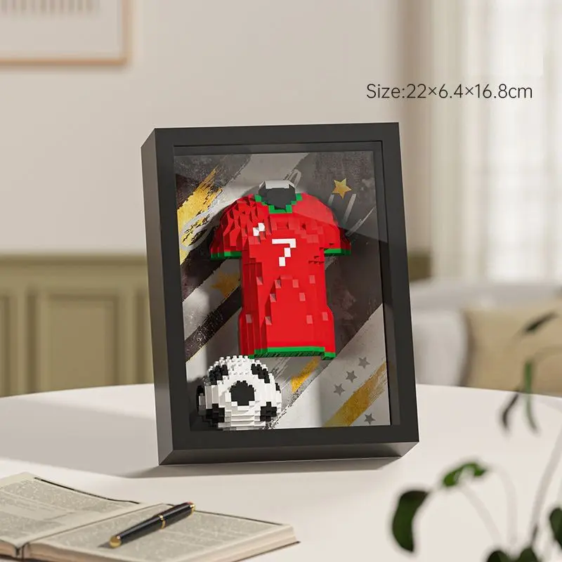 Football Team Jersey Building Blocks Set, Unisex Collectible Diy Model Kit, Home Decor Gift, Perfect for Football Enthusiasts, Building Sets