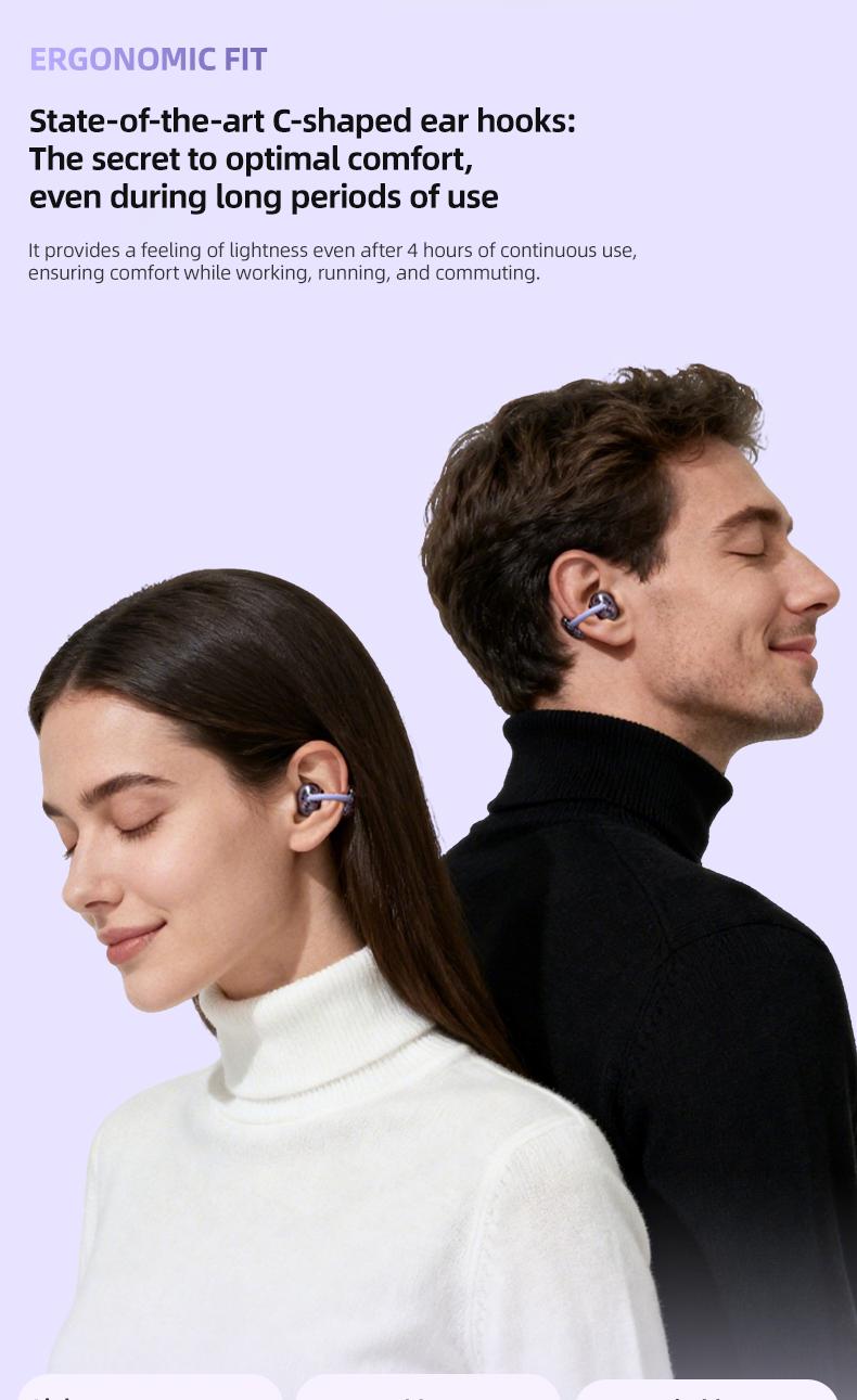 Monster Bluetooth Earbuds, Wireless Ear Hook Headphones Bluetooth 6.0, 100H Playtime, Noise Cancelling, IPX5 Waterproof & Sweatproof Sport Headset for Gym, Travel & Work, Ideal Perfect Gift for Men & Women