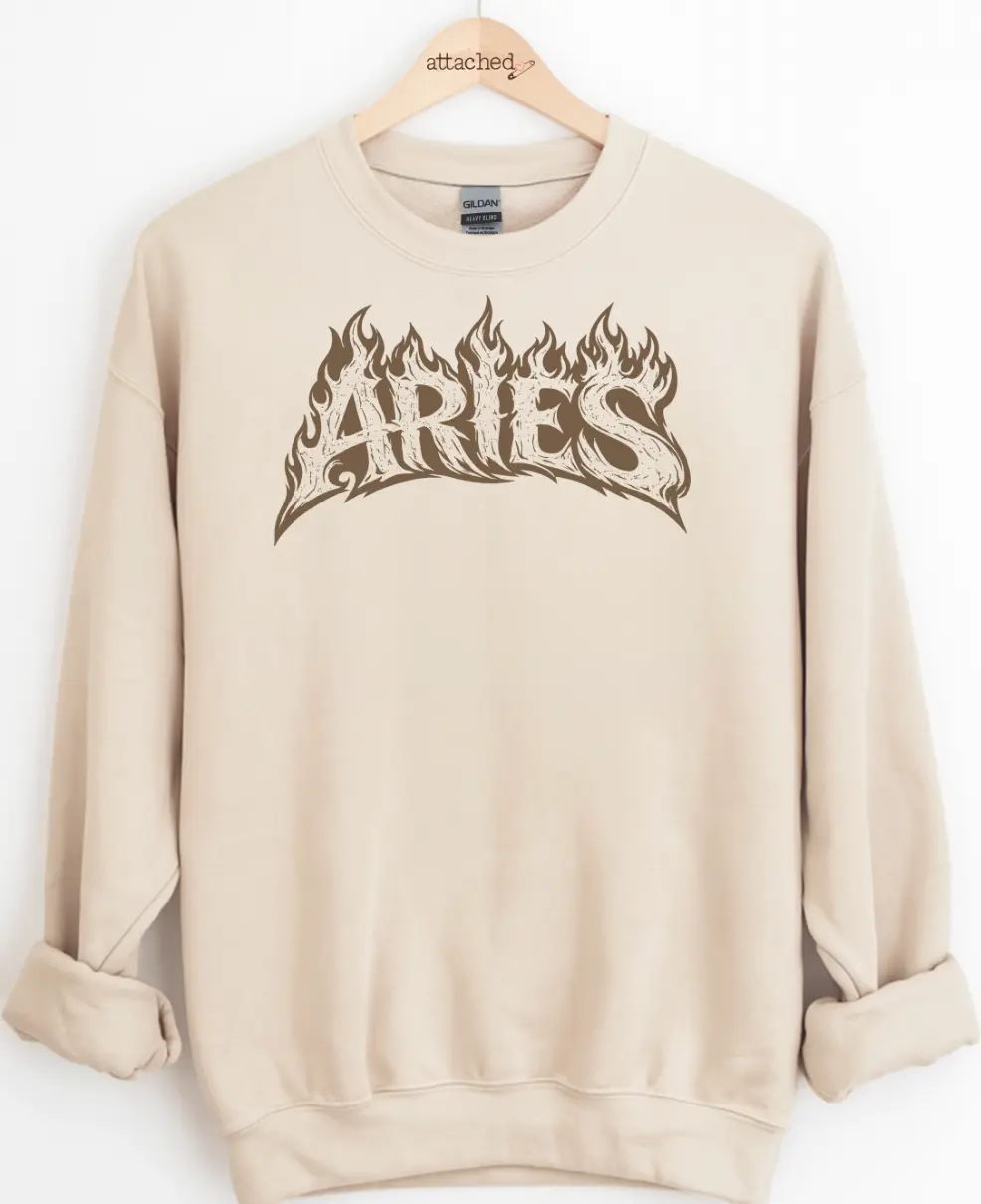 Zodiac Flames Color On Color Graphic Top