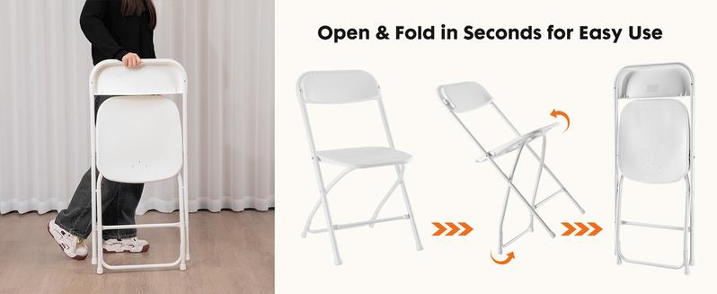 Plastic Folding Chairs with 330-Pound Capacity, Sturdy Metal Foldable Chairs, Outdoor and Indoor, for Home, Office, Party, Comfy Plastic Folding Chairs with 330-Pound Capacity, Sturdy Metal Foldable Chairs, Outdoor and Indoor, for Home, Office, Party, Comfy