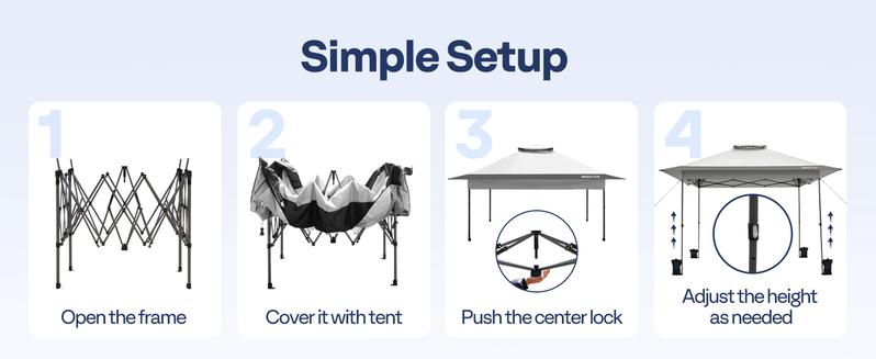 VIVOHOME 13 x 13 FT Pop Up Canopy Tent One Push Setup Outdoor Portable Shelter Tent Heavy Duty with Wheel Carry Bag and 4 Sandbags, 169 Square Feet of Shade VIVOHOME 13 x 13 FT Pop Up Canopy Tent One Push Setup Outdoor Portable Shelter Tent Heavy Duty with Wheel Carry Bag and 4 Sandbags, 169 Square Feet of Shade